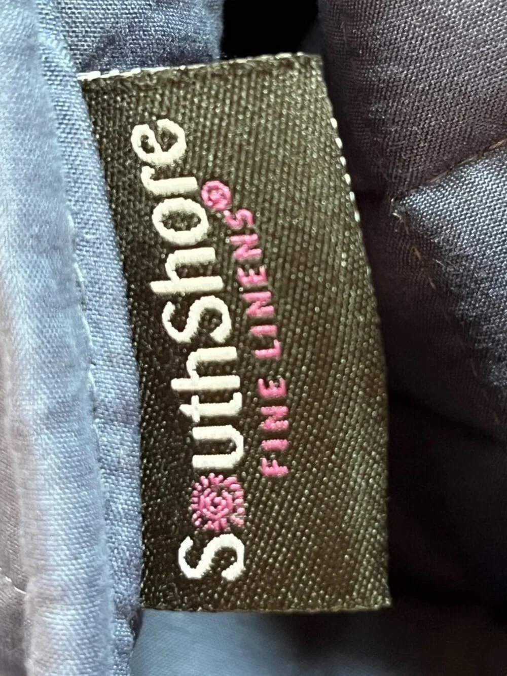 Southshore Fine Linens Quilted Pillow Shams (2) Standard Navy Blue Solid NWOT